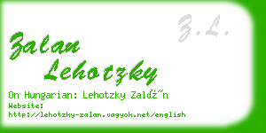 zalan lehotzky business card